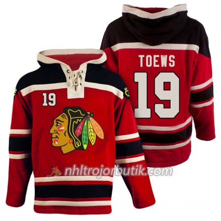Män Ishockey Chicago Blackhawks Jonathan Toews 19 Röd Sawyer Hooded Sweatshirt
